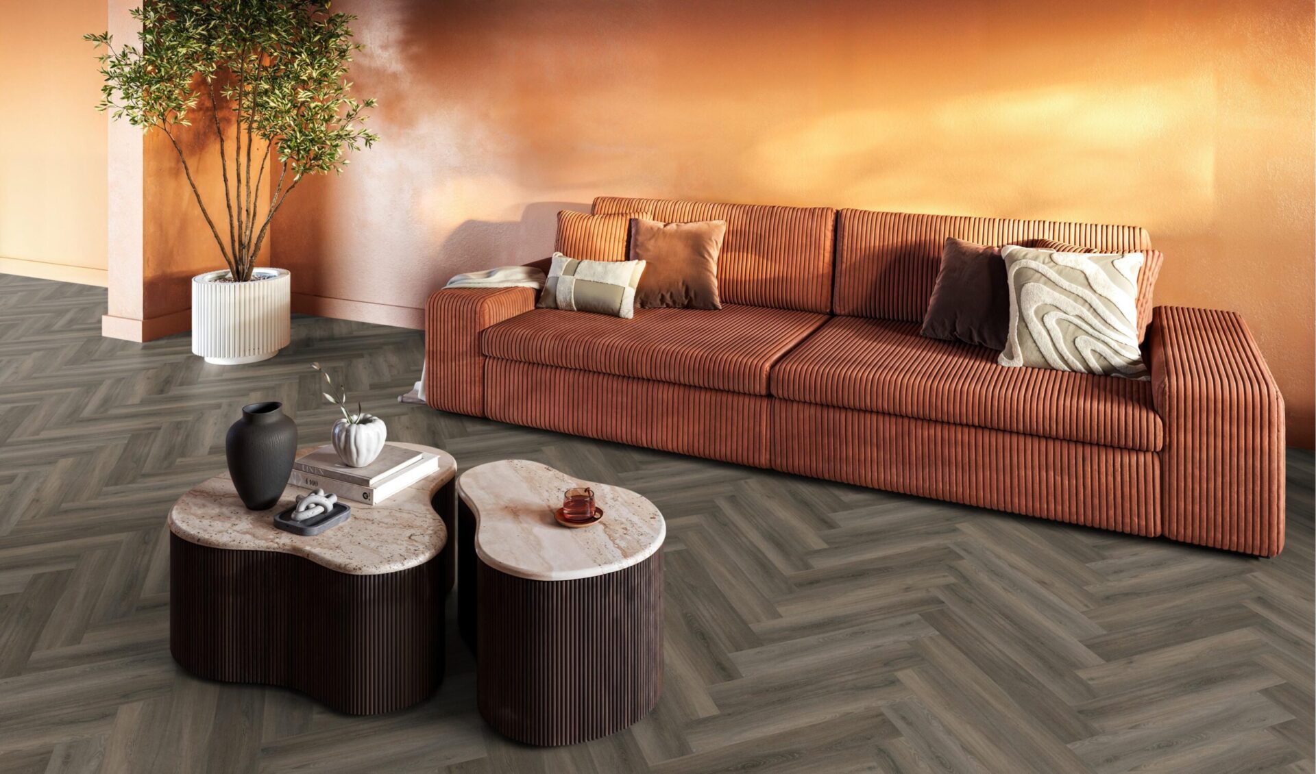 Floorlife PVC YUP Paddington herringbone click SRC dark grey - Afbeelding 3