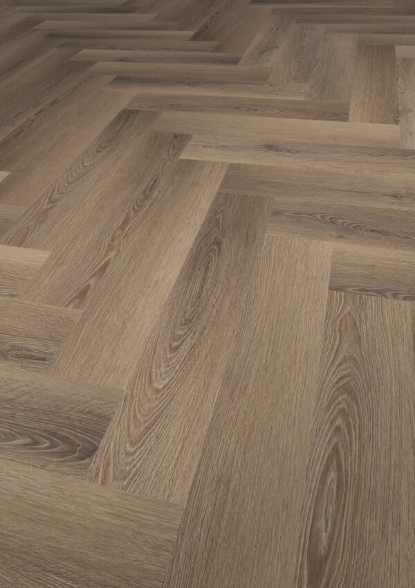 Floorex PVC Herringbone Roma Oak click en dryback (visgraat)
