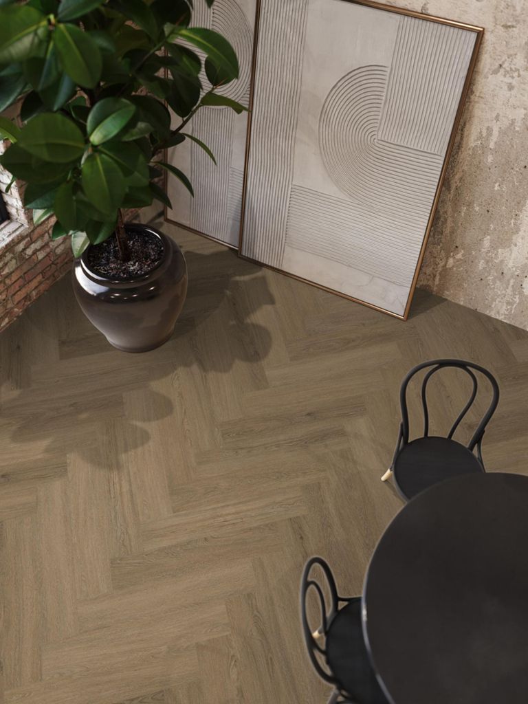 Floorlife PVC YUP Sutton herringbone dryback 10dB light brown - Afbeelding 2