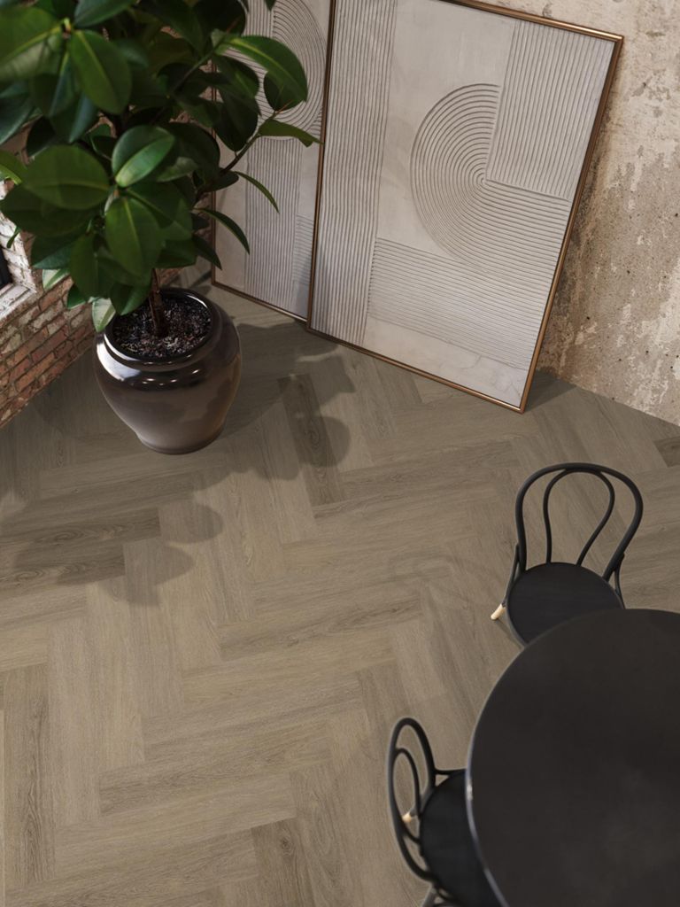 Floorlife PVC YUP Sutton herringbone dryback 10dB smoky - Afbeelding 2