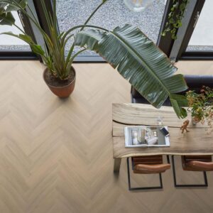 Floorlife PVC YUP Sutton herringbone dryback 10dB warm beige