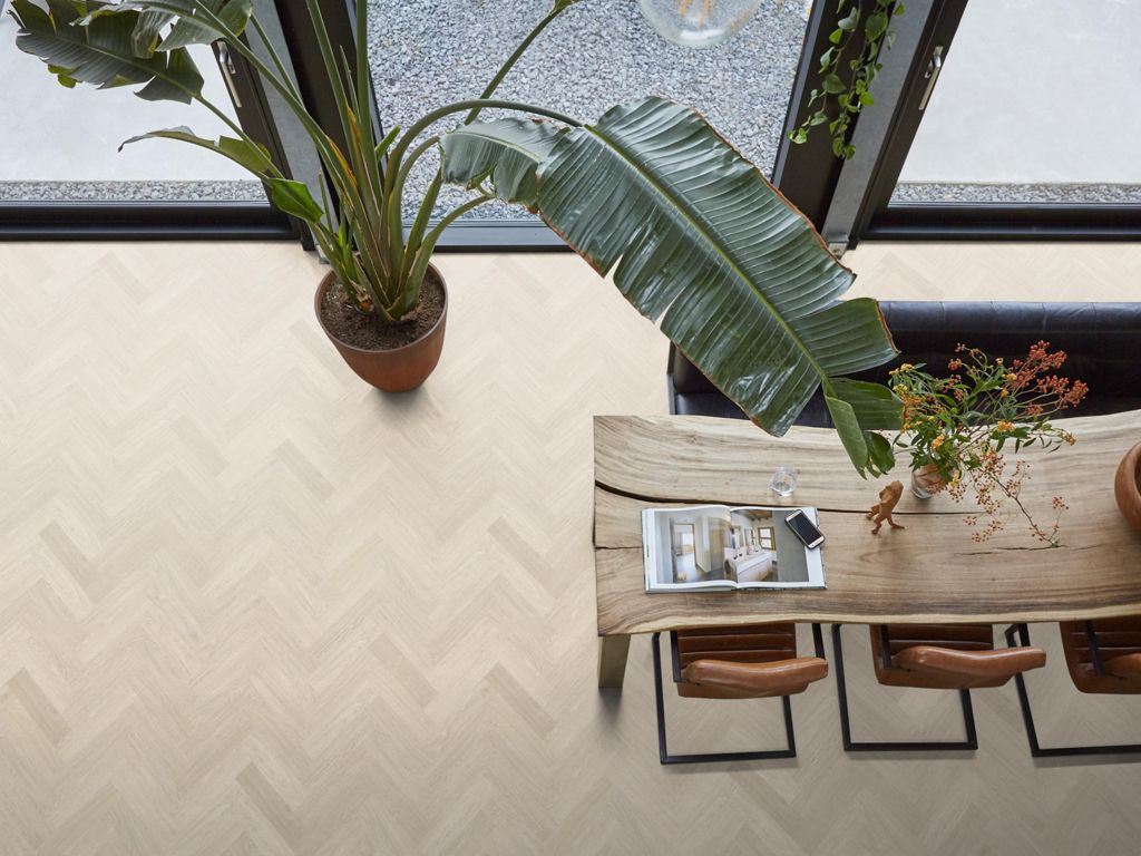 Floorlife PVC YUP XS Brixton herringbone dryback warm beige - Afbeelding 3