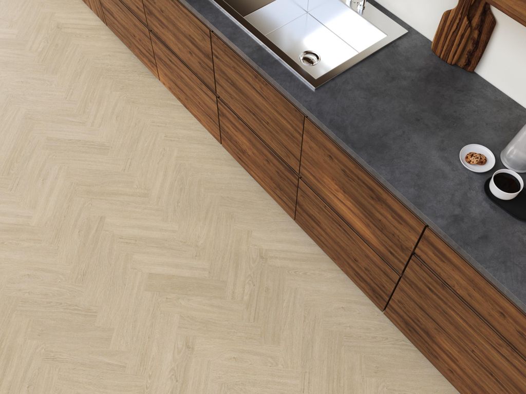 Floorlife PVC YUP XS Brixton herringbone dryback warm natural