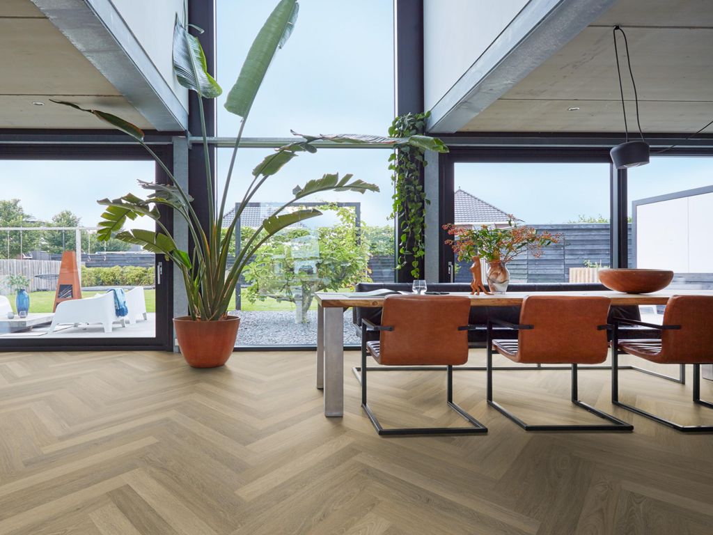 Floorlife PVC YUP slimbone Sutton herringbone dryback warm natural - Afbeelding 4